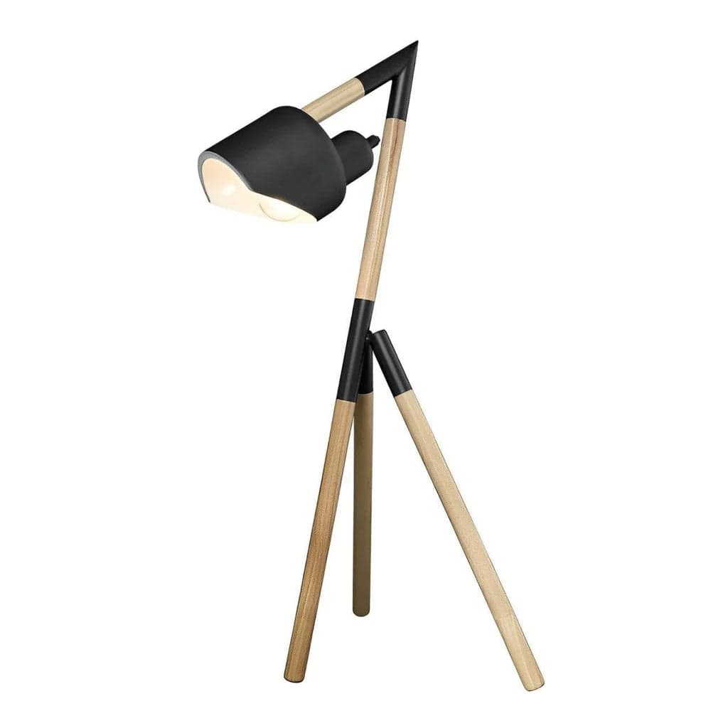 Brilliant Lighting Lighting Kyoto Table Lamp in Natural Timber with Black Metal Lights-For-You 18991/06