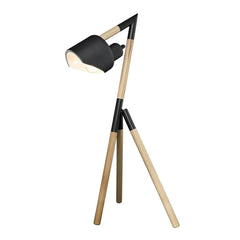 Brilliant Lighting Lighting Kyoto Table Lamp in Natural Timber with Black Metal Lights-For-You 18991/06