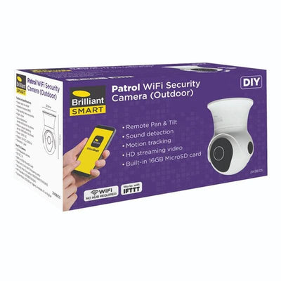 Brilliant Lighting Lighting Patrol Smart WiFi Pan and Tilt Camera in White Lights-For-You 21438/05