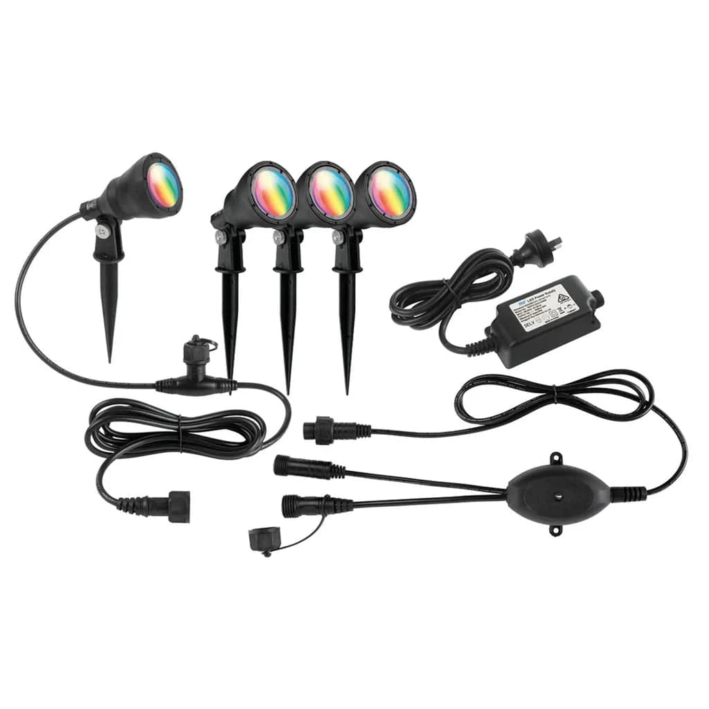 Brilliant Lighting Lighting Smart Botanic Wi-Fi RGB LED Garden Light Kit (4 Pack) in Black Lights-For-You 20702/06