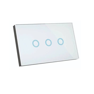 Brilliant Lighting Lighting Smart Wi-Fi Elite Glass Push Button Wall Light Switch 3 Gang in White Lights-For-You 20685/05