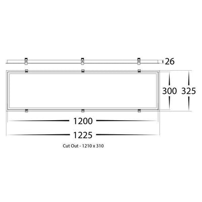Acc. - Recessed Kit to Suit Rectangle 40w LED Panel Havit Commercial - HCP-17340-R-REC 