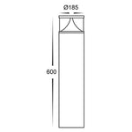 LED Bollard Light CCT Large 24w 600mm in Black Havit Commercial - HCP-262330 