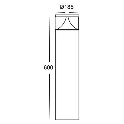 LED Bollard Light CCT Large 24w 600mm in Black Havit Commercial - HCP-262330 