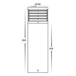 Louvred LED Bollard Light CCT Large 24w 600mm in Black Havit Commercial - HCP-262340