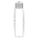 Louvred LED Bollard Light CCT Large 24w 1000mm in Black Havit Commercial - HCP-262440