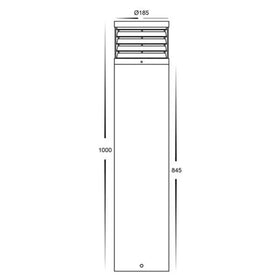 Louvred LED Bollard Light CCT Large 24w 1000mm in Black Havit Commercial - HCP-262440