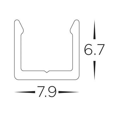 8mm x 7mm Aluminium Channel to suit 6x6mm Haviflex LED Strip Havit Commercial - HCP-3660606-AC