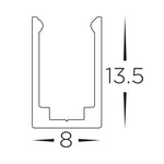 8mm x 14mm Aluminium Channel to suit 6x12mm Haviflex LED Strip Havit Commercial - HCP-3660612-AC