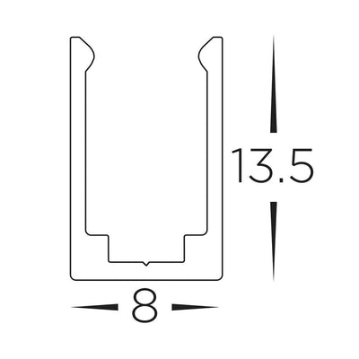 8mm x 14mm Aluminium Channel to suit 6x12mm Haviflex LED Strip Havit Commercial - HCP-3660612-AC