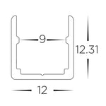 12mm x 13mm Aluminium Channel to suit 10mmx10mm Haviflex LED Strip Havit Commercial - HCP-3661010-AC