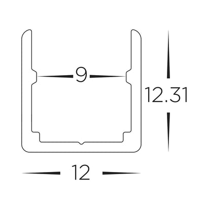 12mm x 13mm Aluminium Channel to suit 10mmx10mm Haviflex LED Strip Havit Commercial - HCP-3661010-AC