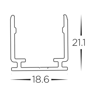 19mm x 21mm Aluminium Channel to suit 16mmx16mm Haviflex LED Strip Havit Commercial -  HCP-3661616-AC