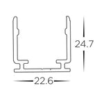 23mm x 25mm Aluminium Channel to suit 20mmx20mm Haviflex LED Strip Havit Commercial - HCP-3662020-AC