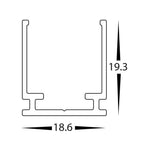 19mm x 19mm Aluminium Channel to suit 15x15mm HAVIFLEX Flexible Neon LED Strip Havit Commercial HCP-3764-AC
