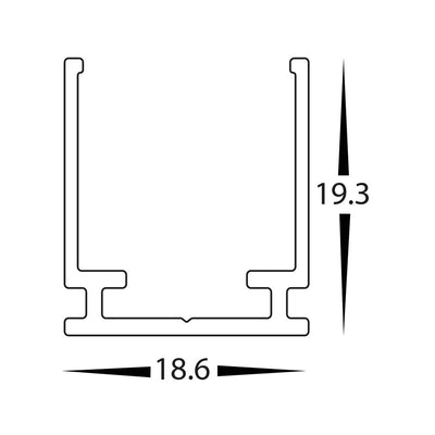 19mm x 19mm Aluminium Channel to suit 15x15mm HAVIFLEX Flexible Neon LED Strip Havit Commercial HCP-3764-AC