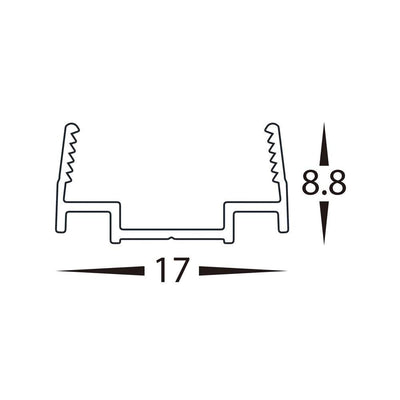 17mm x 9mm Clear PC Channel to Suit 240v IP65 LED Strip Havit Commercial - HCP-3865-Channel