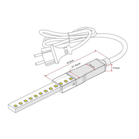 Acc. - Power Cord to Suit 240v IP65 LED Strip Havit Commercial - HCP-3865-PC