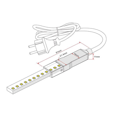 Acc. - Power Cord to Suit 240v IP65 LED Strip Havit Commercial - HCP-3865-PC