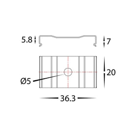 Acc. - Pendant Mounting Clips to suit Linear Modules Aluminium Profile Havit Commercial - HCP-602100-MC