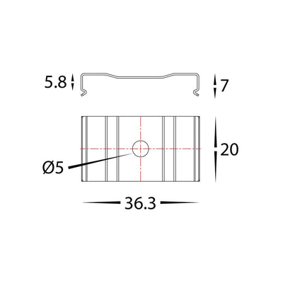 Acc. - Pendant Mounting Clips to suit Linear Modules Aluminium Profile Havit Commercial - HCP-602100-MC