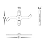 Acc. - Surface Mount Clips to suit Linear Modules Aluminium Profile Havit Commercial - HCP-602100-SM
