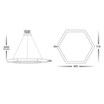 Hexagon LED Pendant Light CCT 17w 900mm Black Havit Commercial - HCP-672170