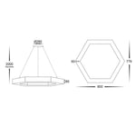Hexagon LED Pendant Light CCT 30w 900mm Black Havit Commercial - HCP-672300