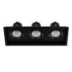 280mm x 100mm LED Downlight 3x13w Black, White CCT CRI 90+ HCP-81X51213 Havit Commercial