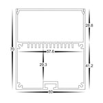Square Suspended Aluminium Profile Small/Medium/Large IP20 in Silver/Black/White Havit Commercial