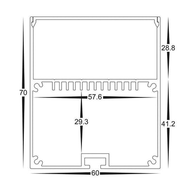 Square Suspended Aluminium Profile Small/Medium/Large IP20 in Silver/Black/White Havit Commercial