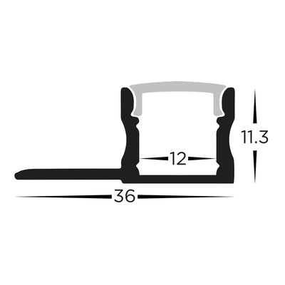 36mm x 11mm Bendable Gyprock Aluminium Profile in Silver Havit Commercial - HCP-4913611-BEND