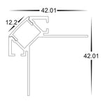42mm x 42mm Corner Gyprock Aluminium Profile in Silver Havit Commercial - HCP-4914242