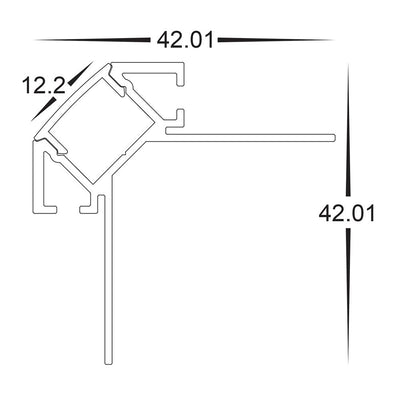 42mm x 42mm Corner Gyprock Aluminium Profile in Silver Havit Commercial - HCP-4914242