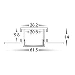 62mm x 14mm Bendable Gyprock Aluminium Profile in Silver Havit Commercial - HCP-4916214-BEND