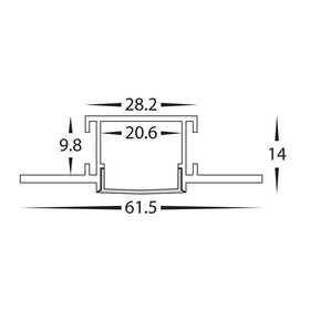 62mm x 14mm Bendable Gyprock Aluminium Profile in Silver Havit Commercial - HCP-4916214-BEND