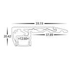 60mm x 20mm Step Tread Aluminium Profile in Silver Havit Commercial - HCP-4916020