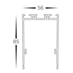85mm x 56mm Aluminium Profile to suit Linear Modules in Black Havit Commercial - HCP-602100-PM