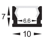Shallow Square Aluminium Profile 10x7mm in Silver Havit Commercial - HCP-4111007