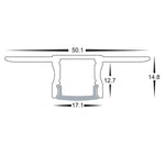 Square Gyprock Aluminium Profile 50x15mm in Silver Havit Commercial - HCP-4915015 