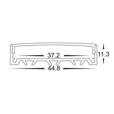 Shallow Aluminium Profile 45x11mm in Silver Havit Commercial - HCP-4114511