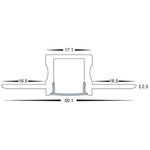 Square Gyprock Aluminium Profile 50x15mm in Silver Havit Commercial - HCP-4915115