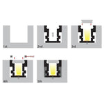Shallow Square Foot Trafficable Aluminium Profile 26x26mm in Silver Havit Commercial - HCP-4112626