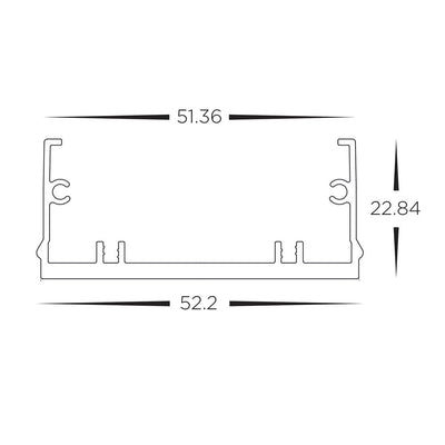 53mm x 23mm Aluminium Cover to suit Linear Modules in Black Havit Commercial - HCP-602100-IAPM
