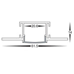 Square Gyprock Aluminium Profile 62x14mm in Silver Havit Commercial - HCP-4916214