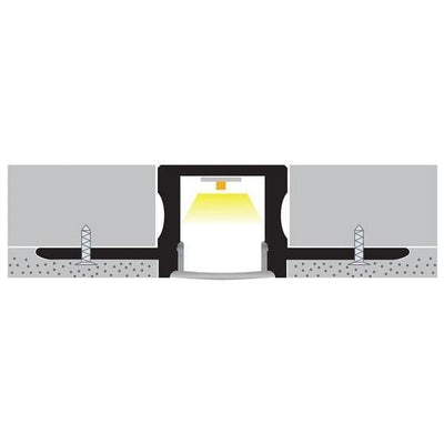 Square Gyprock Aluminium Profile 50x15mm in Silver Havit Commercial - HCP-4915115