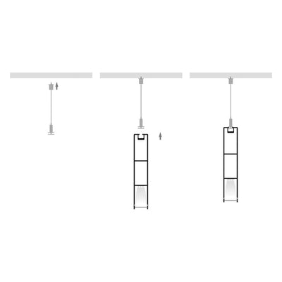 18mm x 96mm Suspended Aluminium Profile Black, White Commercial - HCP-44X1896