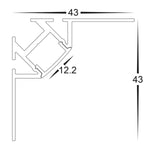 43mm x 43mm Corner Gyprock Aluminium Profile in Silver Havit Commercial - HCP-4914343