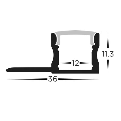 36mm x 11mm Gyprock Aluminium Profile in Silver Havit Commercial - HCP-4913611