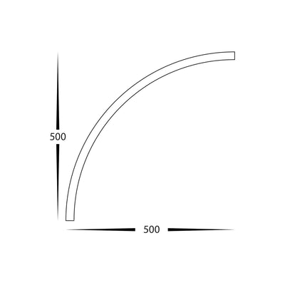 32mm x 35mm Deep Curved Aluminium Profile Black Havit Commercial - HCP-4423235-X